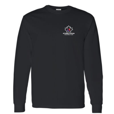 Gildan Unisex Fusion Small Leaf Printed Long Sleeve Thumbnail