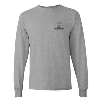 Gildan Unisex Fusion Small Leaf Printed Long Sleeve Thumbnail