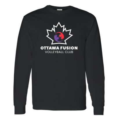 Gildan Unisex Fusion Big Leaf Printed Long Sleeve Thumbnail